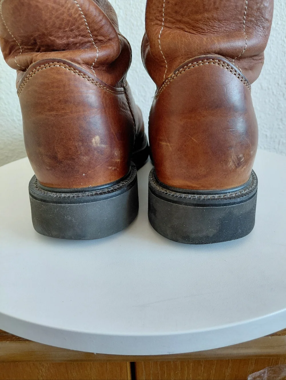 Justin Conductor Boots  Electrical 10” Shaft Work 4766 Leather Copper USA
